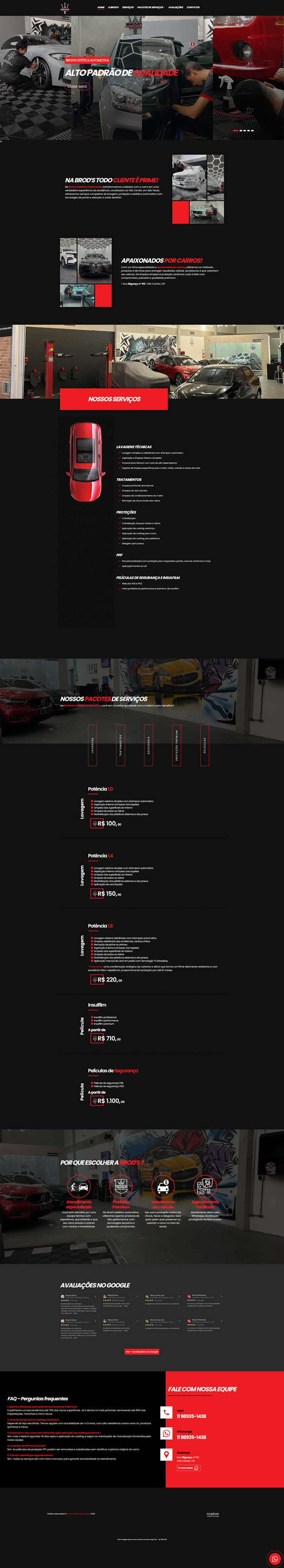 Site Brods Estética Automotiva