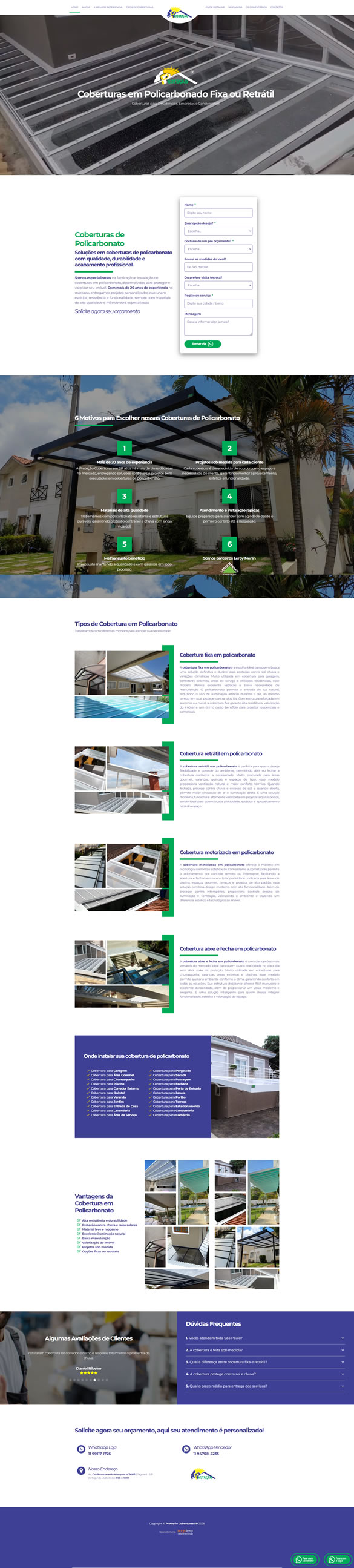 Site Proteção Coberturas